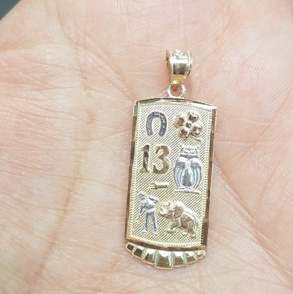Solid Real 14k Yellow Gold good luck Pendant - Picture 3 of 6